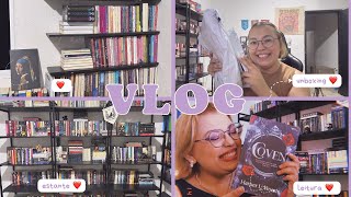vlog #129 | reorganizando minhas estantes, lendo romantasia 5⭐️❤️ e unboxing 🧚‍♀️