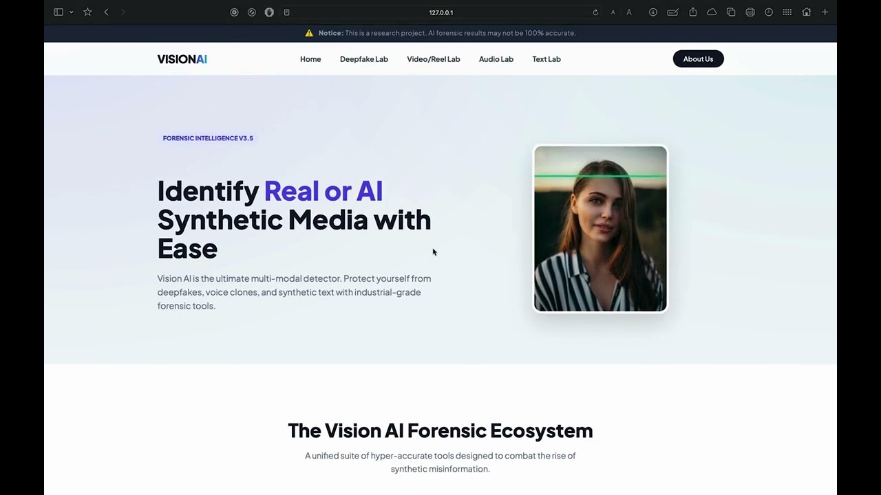 VISION AI Shield – Deepfake Detection Demo | Imagine Cup 2026