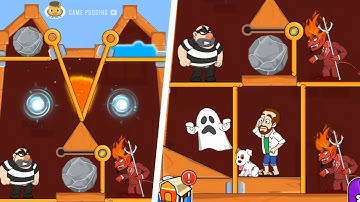 Home Pin - HARD LEVEL 5-9 (TAKE DOWN THE ENEMIES) | Android Mobile game Pin Pulling game