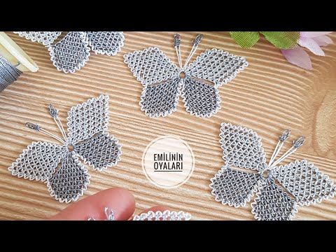 iğne oyası kelebek/kelebek motifi/bordado/needle lace