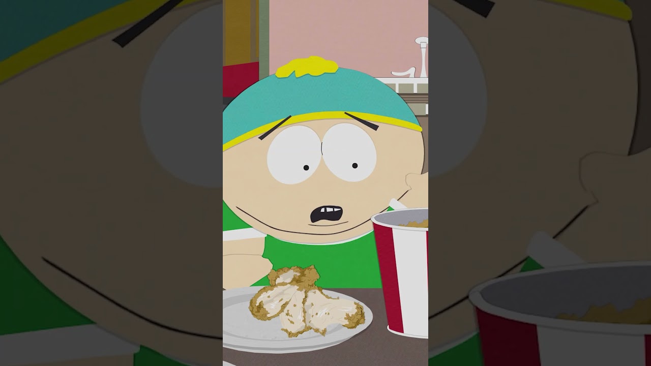 Cartman eats all the chicken skin