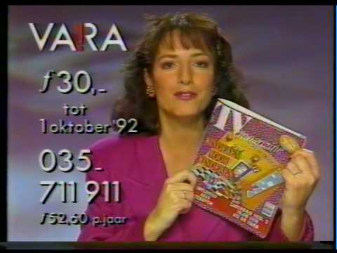 Reclame VARA TV Magazine 1992 met Paola Patricio