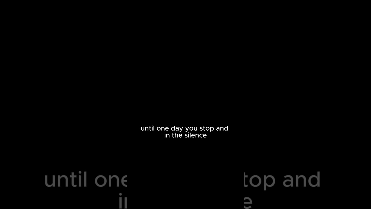 The Moment You Stop Running