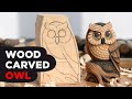 Owl wood carving time lapse pov  wood carved owl from basswood