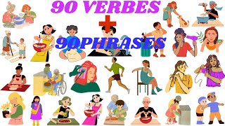 Apprendre les phrases les plus utilisés en français. Apprendre  90 verbes+ 90 phrases en français.