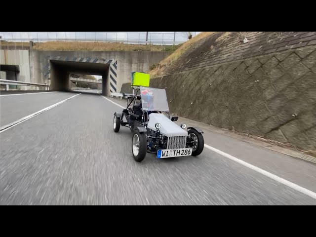自作ミニカーで公道走ってみた self made car 50cc - YouTube