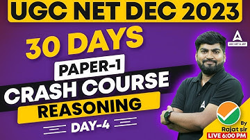 UGC NET Reasoning First Paper | Reasoning UGC NET Paper 1 By Rajat Sir
