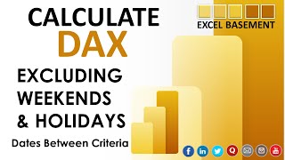 total sales based on dates between & excluding weekends and holidays in power bi | calculate dax