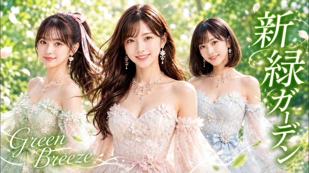 Green Breeze / 新緑ガーデンが爽やかすぎる女性3人組AI MV - YouTube