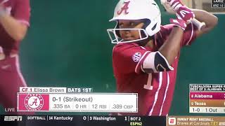 (WARNING) Alabama vs Texas Women’s Softball