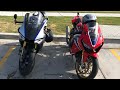 Street race - Yamaha R1M vs Kawasaki ZX10 - Honda CBR 1000RR - BMW S1000RR - R1