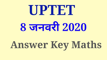UPTET 8 January 2020  primary level answer key maths