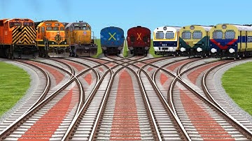EIGHT TRAINS CROSSING FROM DIAMOND🎁 RAILROAD TRACKS RISKY RAILROAD TRACK/train wold4