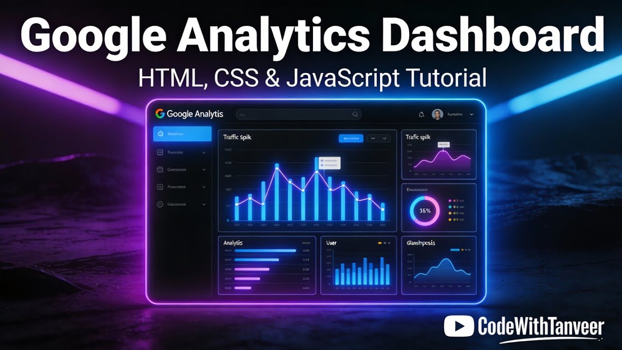Build a Google Analytics Dashboard with HTML, CSS & JavaScript | Step-by-Step Tutorial 🚀 