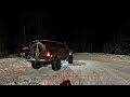 Late night recovery  2 family vehicle stuck in the woods