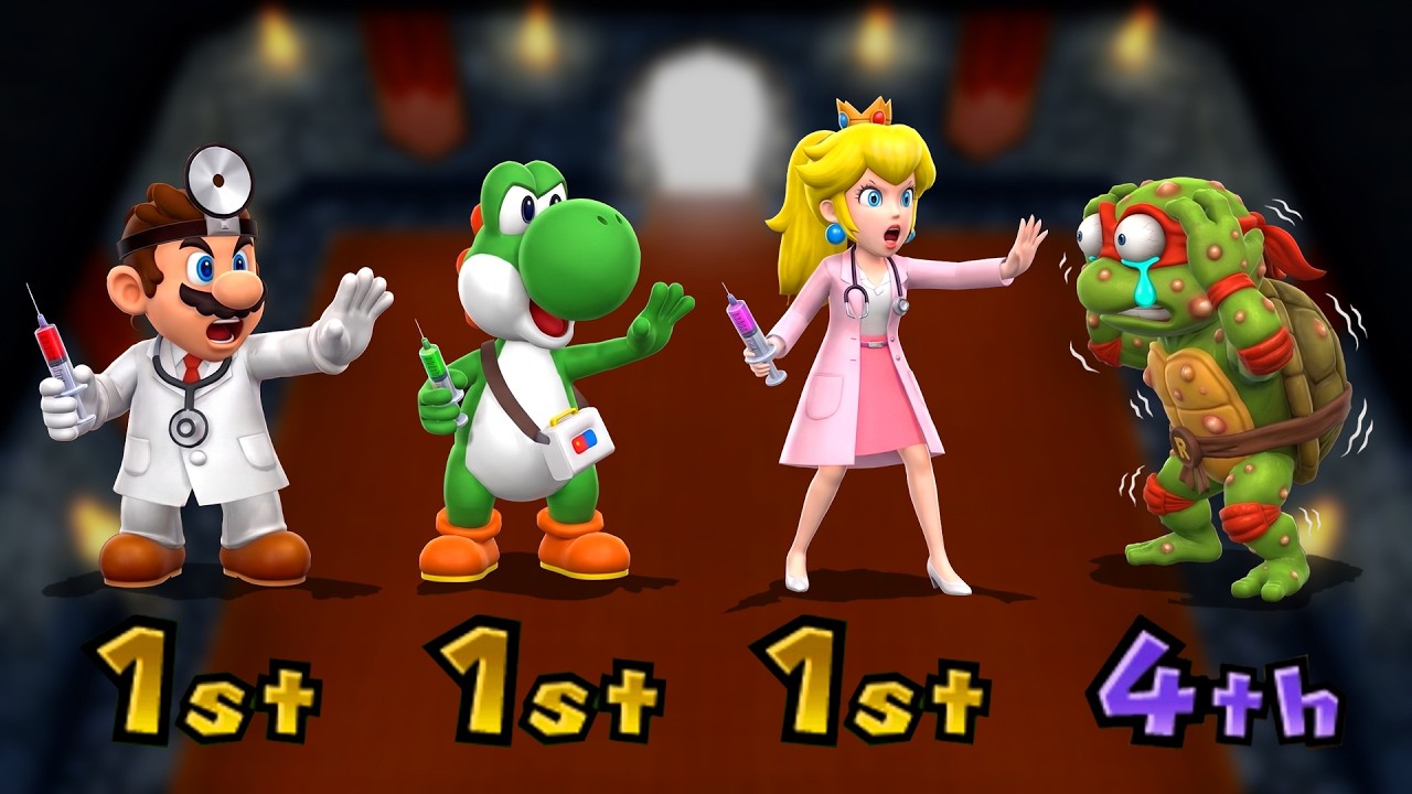 【マリオパーティ9】ミニゲーム対決！ラファエロはドクターチーム3人（マリオ＆ピーチ＆ヨッシー）を倒せるのか 4K UHD