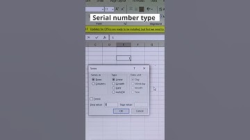 Serial Number  in excel |  Shortcut in Excel #short