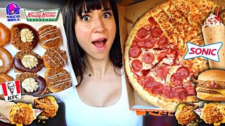 Eating The NEWEST Fast Food Items For 24 Hours!