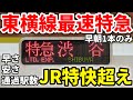 【早朝1本限定】湘南新宿ライン快速にすら勝利!東急東横線の速すぎる早朝最速特急に乗車 #東急東横線 #東横線 #東横特急 #最速特急 #東急電鉄 #東急 #東急5050系