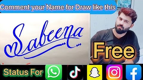 Sabeena Name Signature Calligraphy Status | How to Cursive write with cut Marker #sabeena