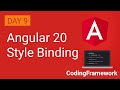 Angular 20 Tutorial Day 9 | Style Binding Explained with Examples