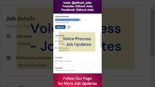 Job Alert - Voice Process