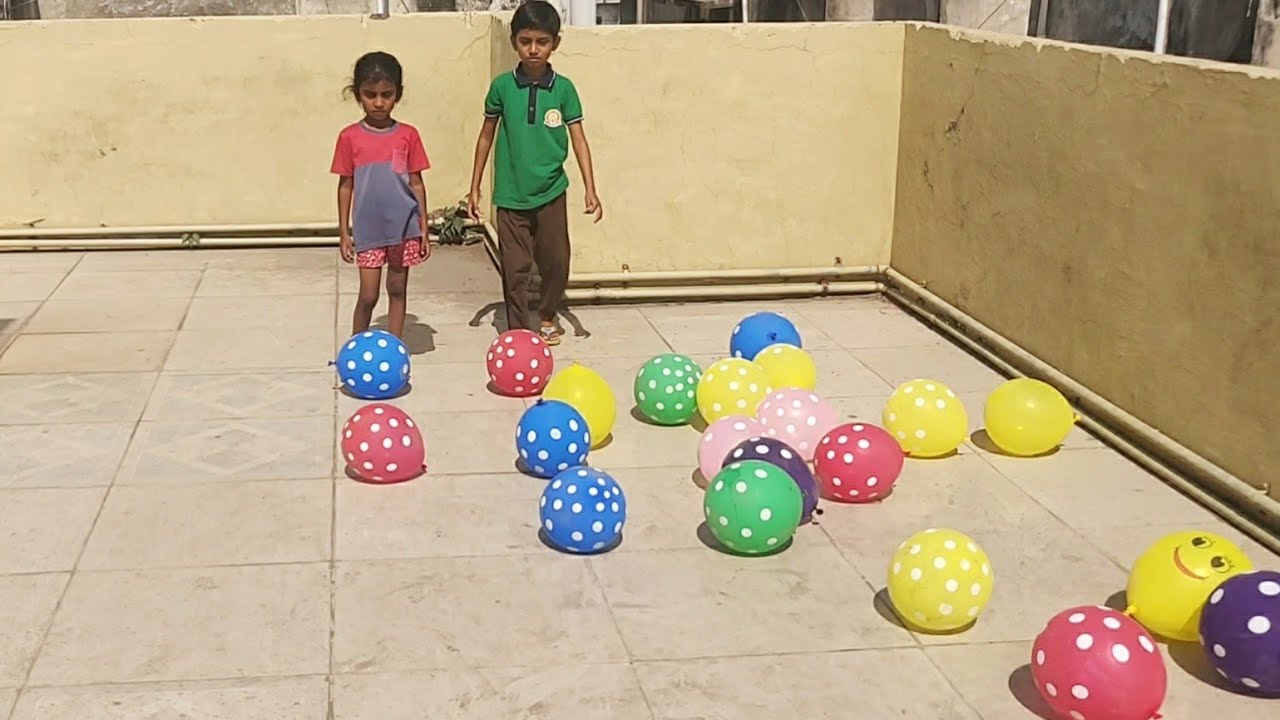Aditi Playing with Balloons And kick to balloons