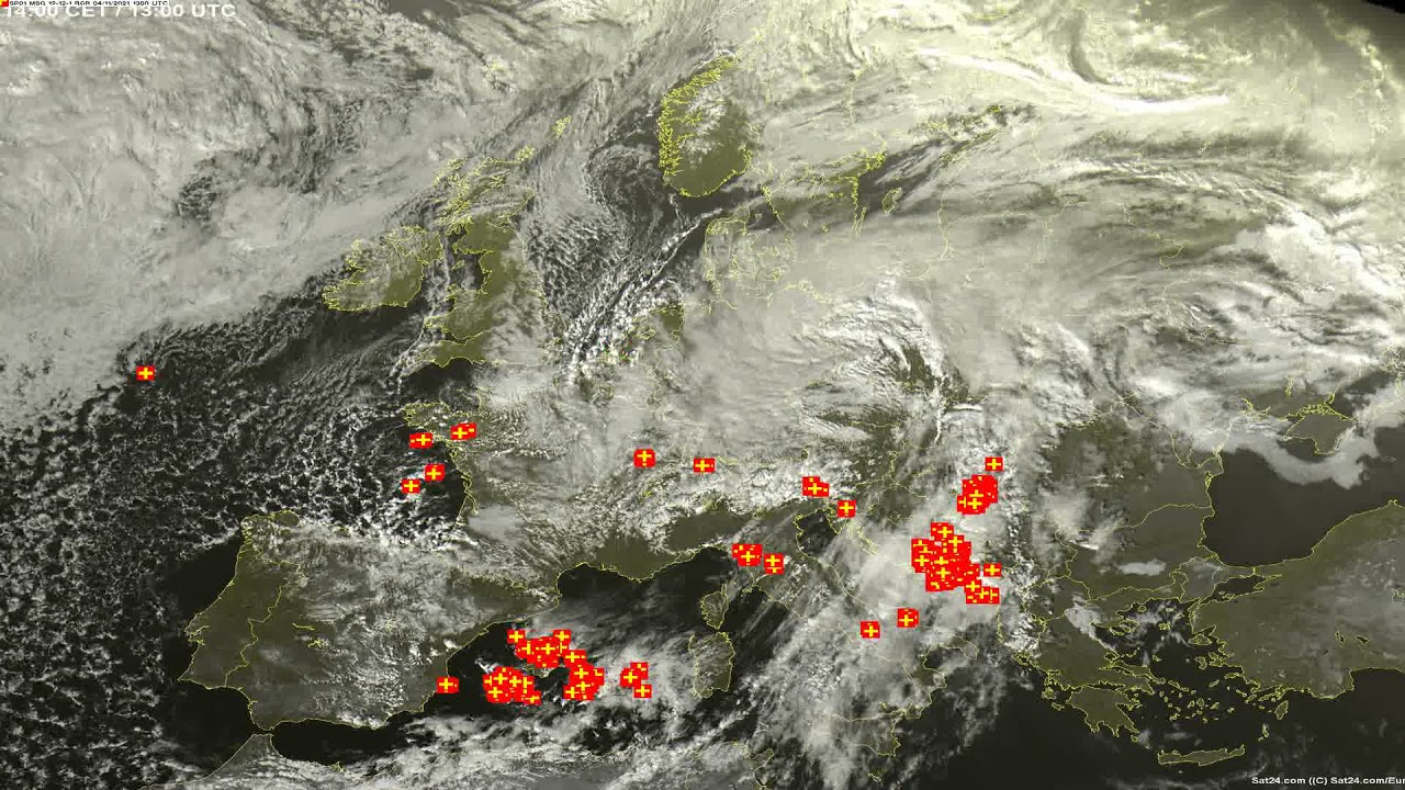 Sat24 lightning video impression for Thursday, November 4, 2021 YouTube