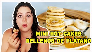 ‍ Mini hot cakes rellenos de plátano ? - Receta muy fácil