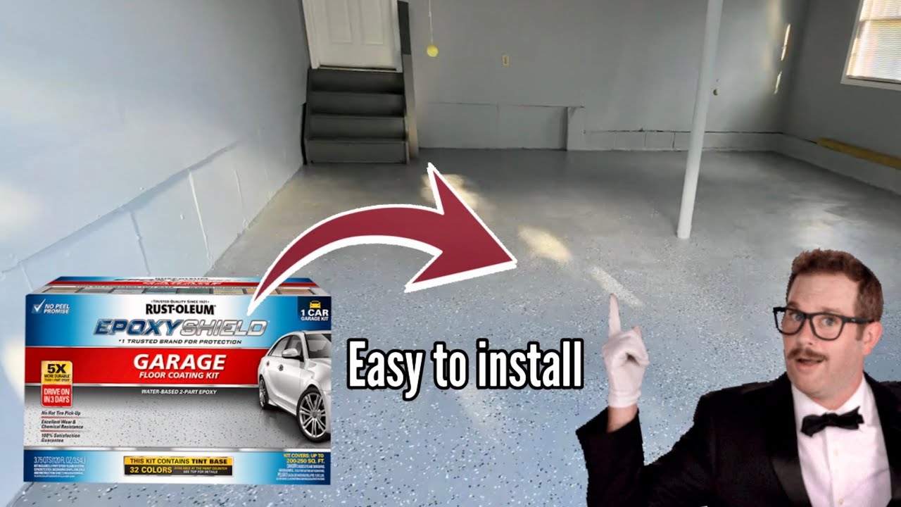 Rust-Oleum EpoxyShield Garage Floor Kit Install - YouTube