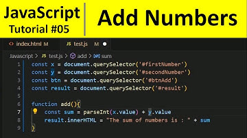 JavaScript Tutorial 5 - Exercise: Find sum of Numbers Entered by user in JavaScript