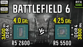 Ryzen 5 2600 Vs Ryzen 5 5500 In Battlefield 6 Rtx 5080 1080P, 1440P