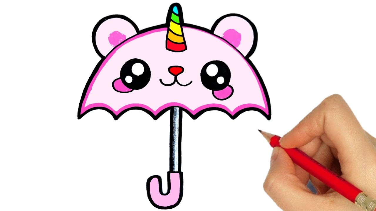 Kunst Zeichnungen - Learn how to draw a cute Umbrella step by step ♥ very  simple tutorial #umbrell..…