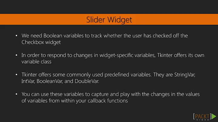 60   Handling Widgets – Specific Variables