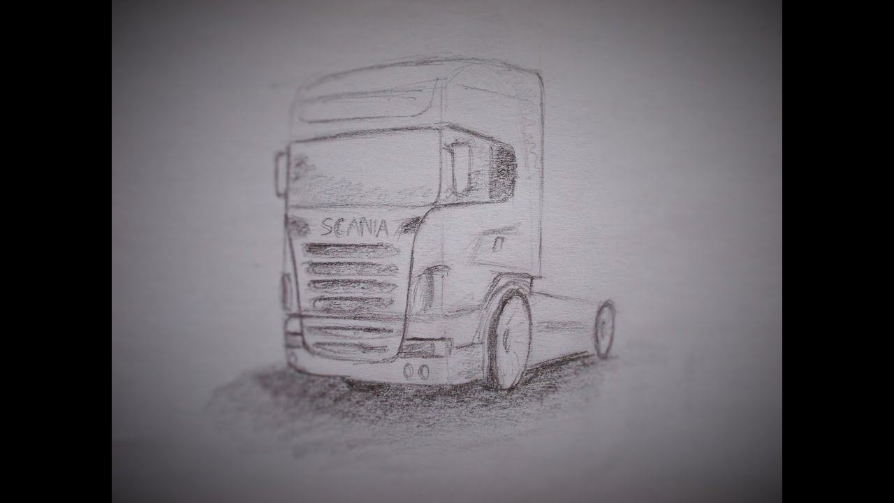 How to draw a truck Scania - YouTube