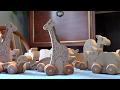 See how easy is to make wooden animals on wheels for your kids