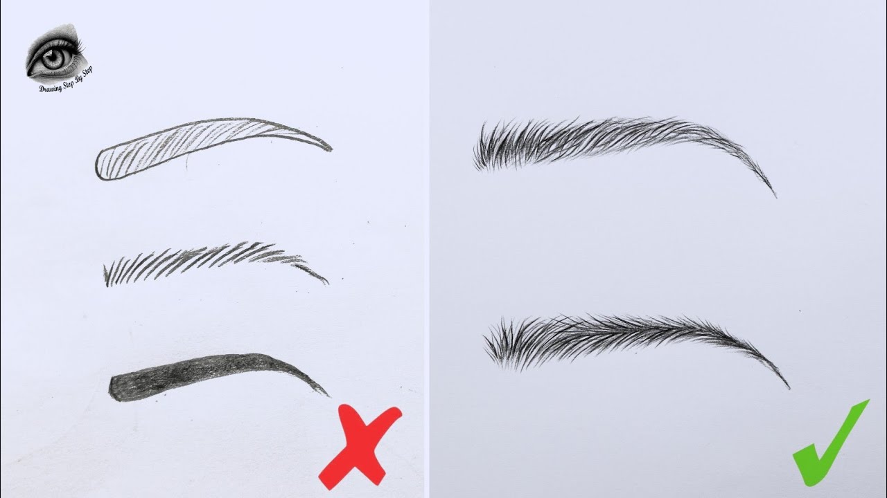 "How to Draw Realistic Eyebrows Easy" | Pencil Sketch Drawing