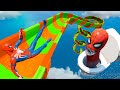 Gta 5 spiderman vs spider skibidi toilet  water slides euphoria physics falls