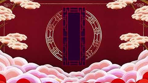 Happy New Year 2021- Red national tide auspicious clouds round frame background