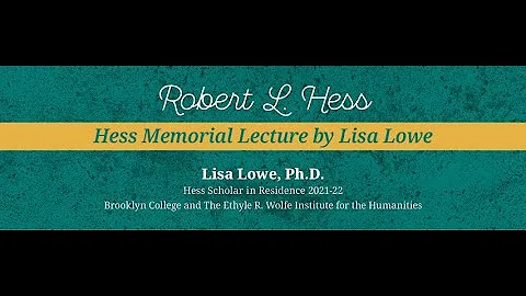 Robert L. Hess Memorial Lecture: The Colonial Present (Hess 2021-22)