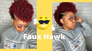 Faux Hawk using Drawstring  Afro Puff Ponytails| Amazon Finds