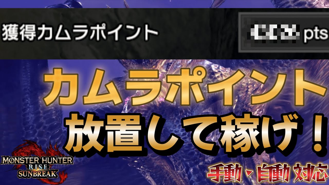 MHRS】最新版 放置してカムラポイントを大量に稼ぐ方法！手動・自動