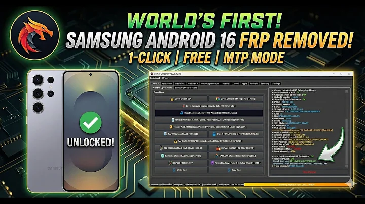 Unlock Any Samsung FRP Android 16 | No Credits | MTP Mode By Griffin-Unlocker | FREE TOOL 2025