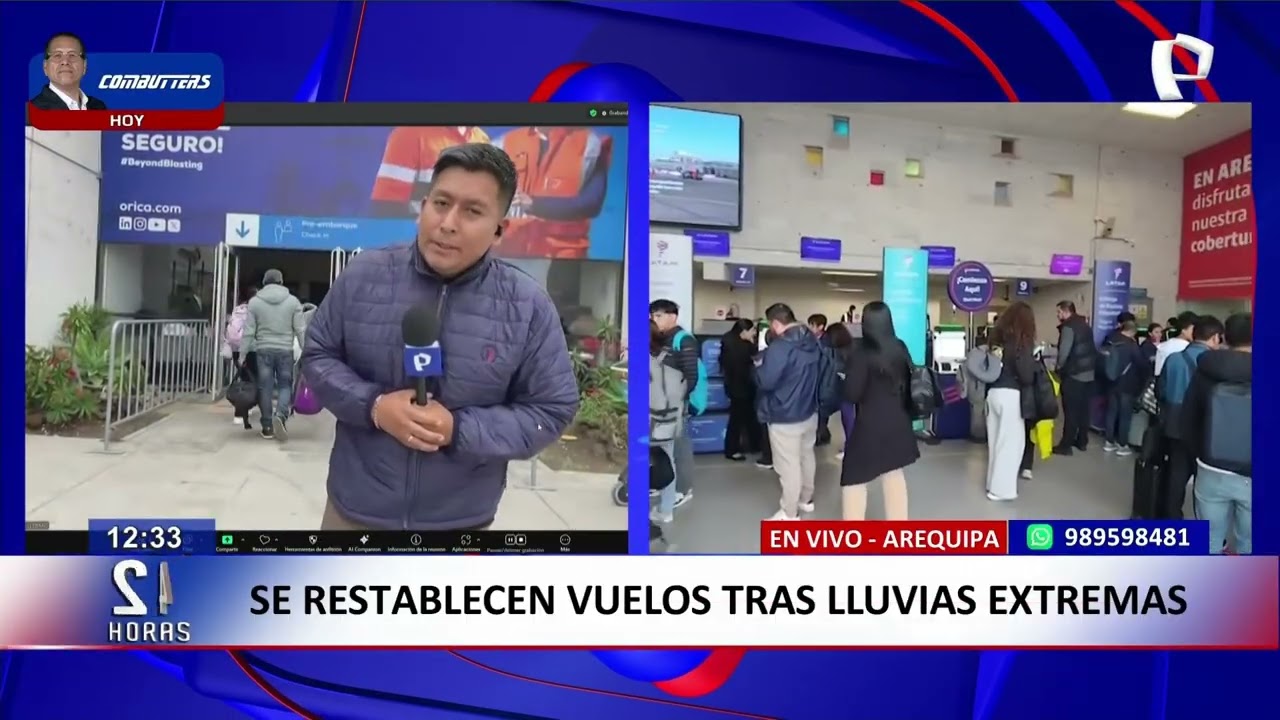 Se restablecen los vuelos en el aeropuerto Rodríguez Ballón tras cancelaciones por lluvias