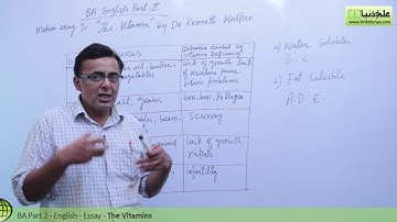 BA English Modern Essay 20, The Vitamins - BA English 4th Year - PU/SU