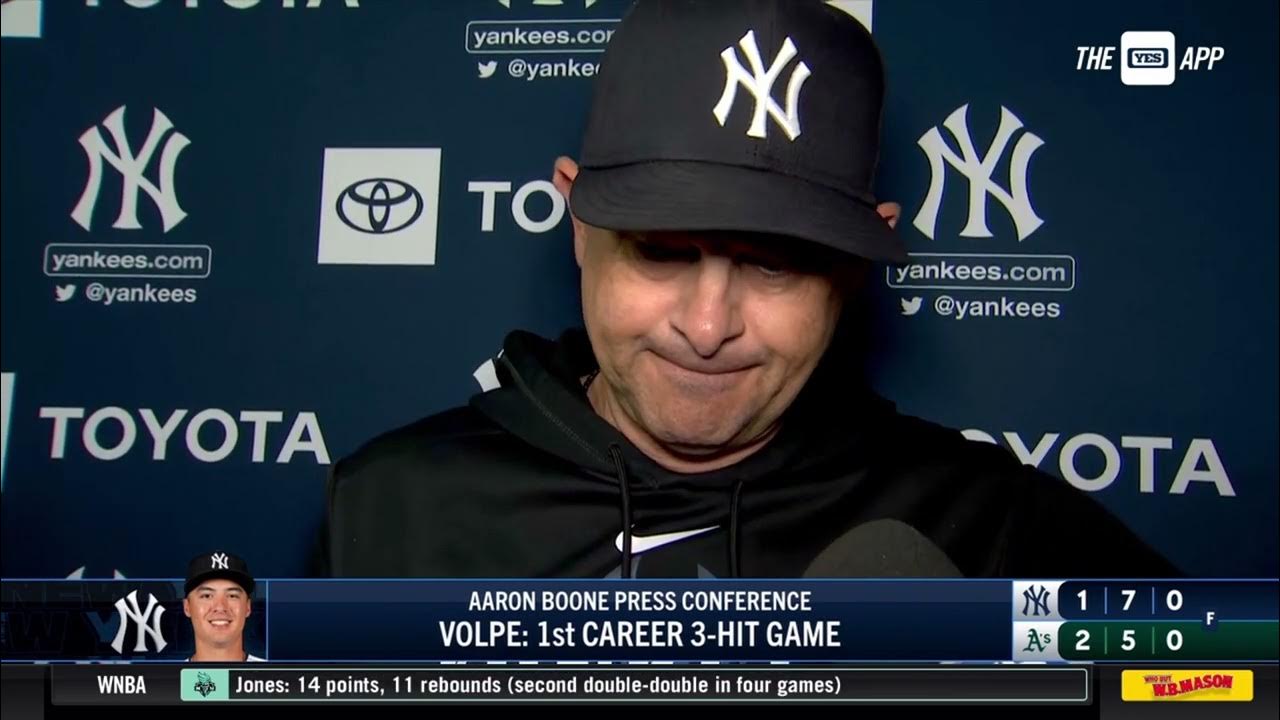 Aaron Boone after 2-1 loss vs. Athletics 