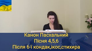 Канон Пасхальний /Пісні 4,5,6/ Кондак ,Ікос, Воскресіння Христове/ Стихира/