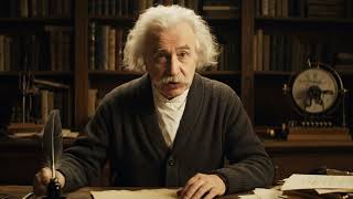 Albert Einstein (AI-Generated with Google Labs Flow) promotes Dave Mitchell's Circle Song