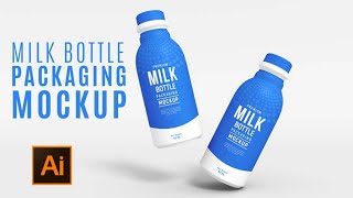 تصميم قنينة حليب ثري دي في برنامج الإليستراتور - How to make Milk bottle 3D in Illustrator