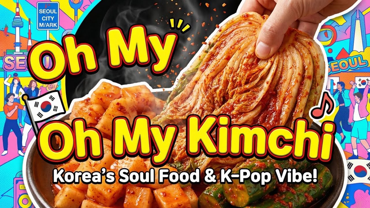 오 마이 김치! 한국의 맛과 K-POP 🌶️ | Oh My Kimchi: Korea's Super Food Song (Spicy & Healthy) | ओह माय किमची)